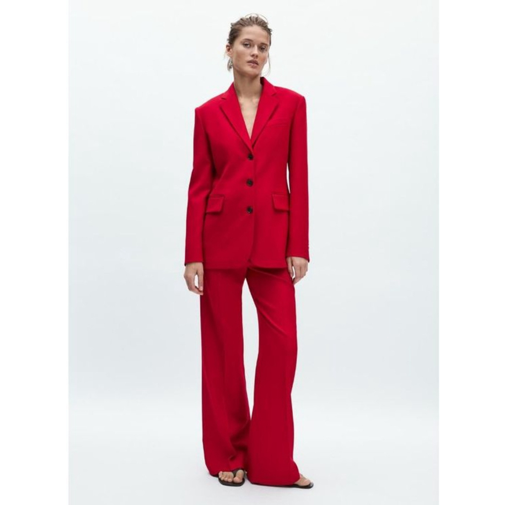 Zara Straight Cut Jacket/ High Waist Pant Set Size XS